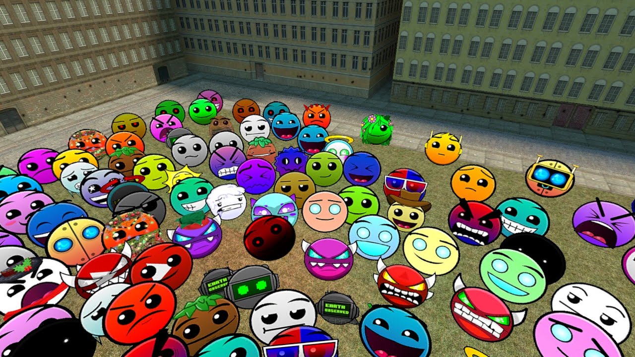 Lobotomy Dash and Geometry Dash Nextbots Family Chase me in Garry's Mod