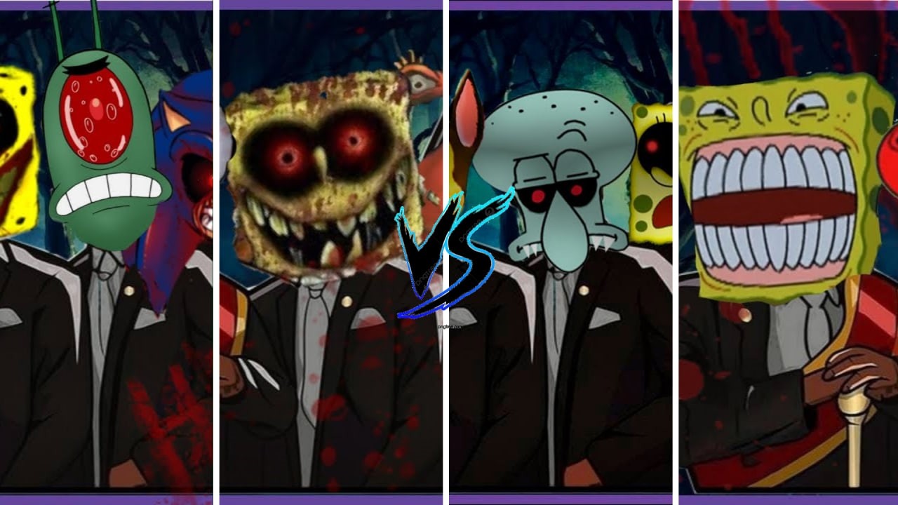 SpongeBob SquarePants vs Squidward Tentacles vs Patrick Star vs Mr crabs Tiles hop