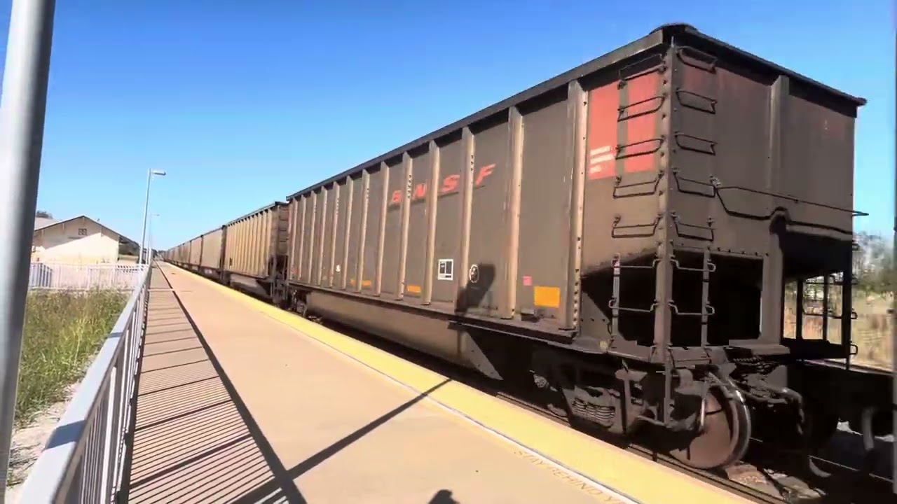 Fast BNSF Coal Train Flies Past McGregor 
