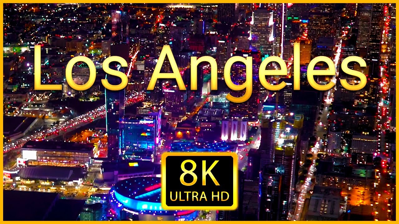 Лос-Анджелес 8K ULTRA HD - живописный дрон релаксации видео с успокаивающее фортепиано музыки