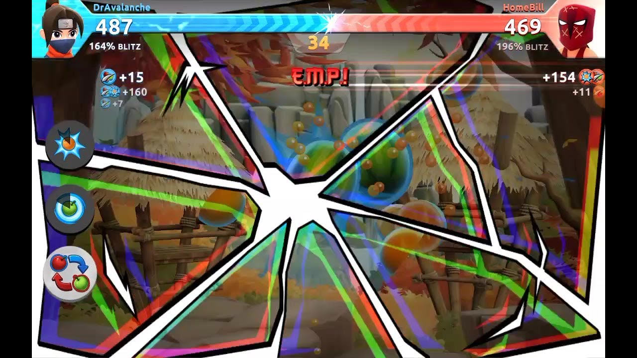 Fruit Ninja 2 Vs Friend Mode: Watching legendary powerups are performed in practice