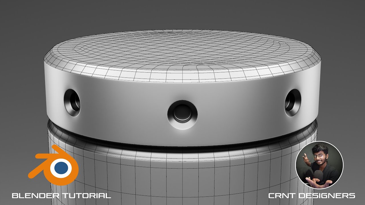 Create Small Booleans On Cylinder Surface _ Blender Subdivision Surface Modeling Tutorial
