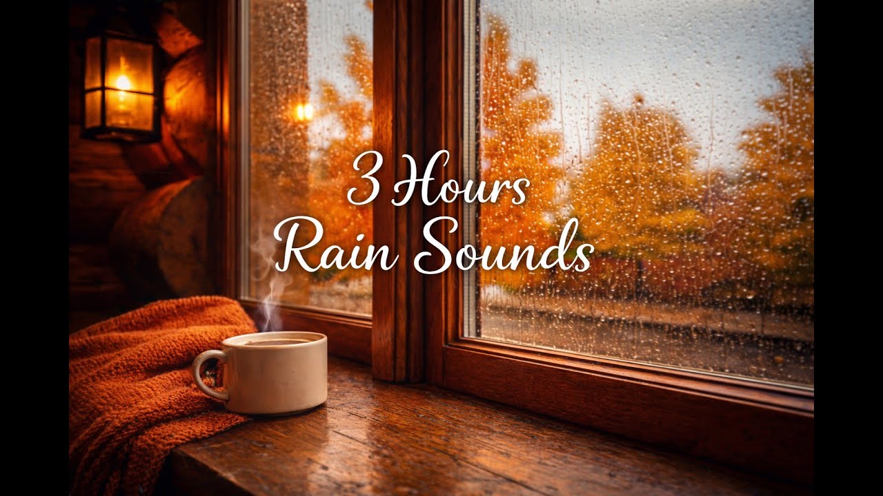 3 Hours of Cozy Rain by the Window ☕🍂 | Relaxing Rain Sounds for Sleep & Study