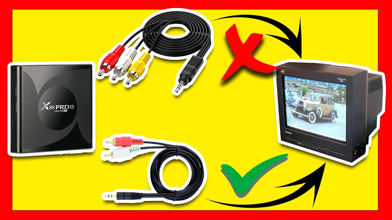Como conectar TV Box a televisor ANTIGUO | Salida AV a RCA