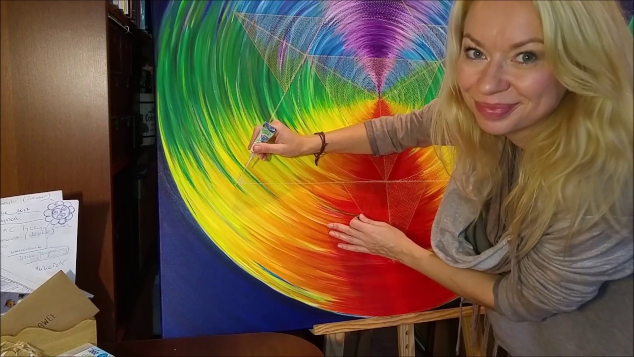 How to draw mandala - acrylic painting (3) - Mandala farbami akrylowymi.