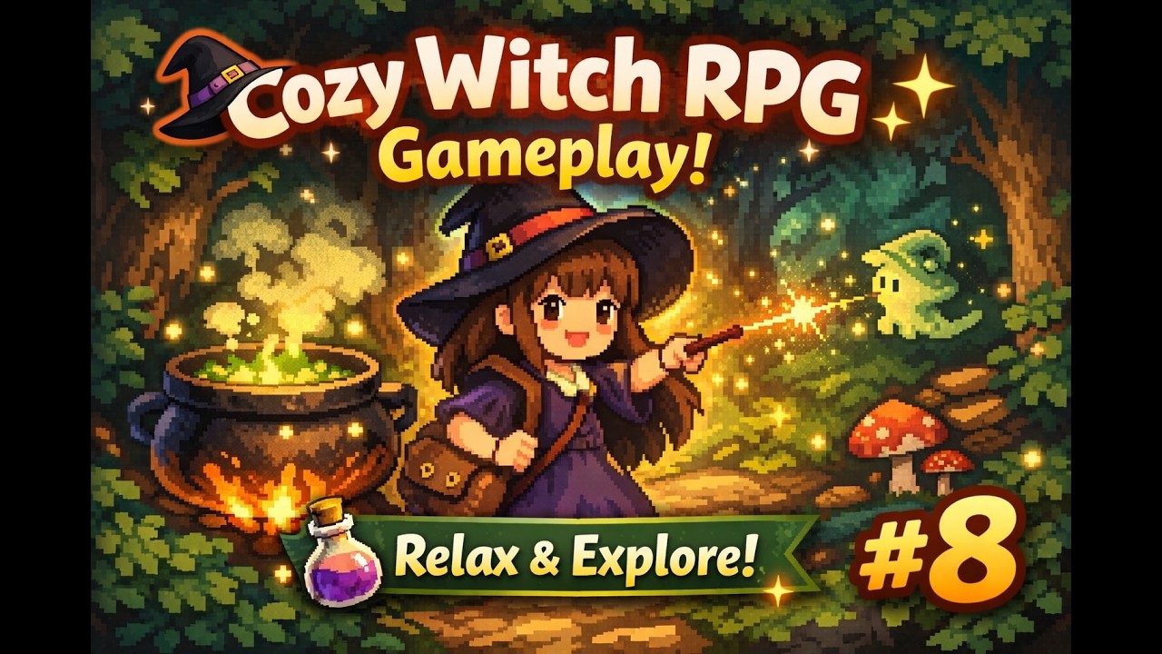 Relaxing Pixel Art RPG: Little Witch in the Woods Gameplay #8
