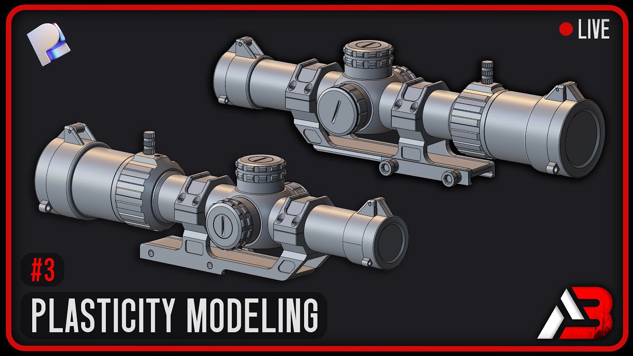 3D Modeling a Rifle Scope in Plasticity Live | 3D Weapon Art for Games | Part -3