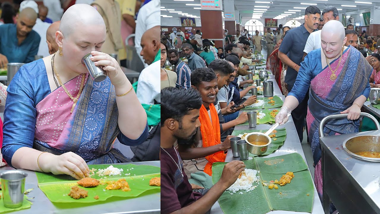 Anna Lezhneva Taking Tirumala Annadanam Food | Anna Lezhneva Donates Food At Tirumala | Mark Shankar