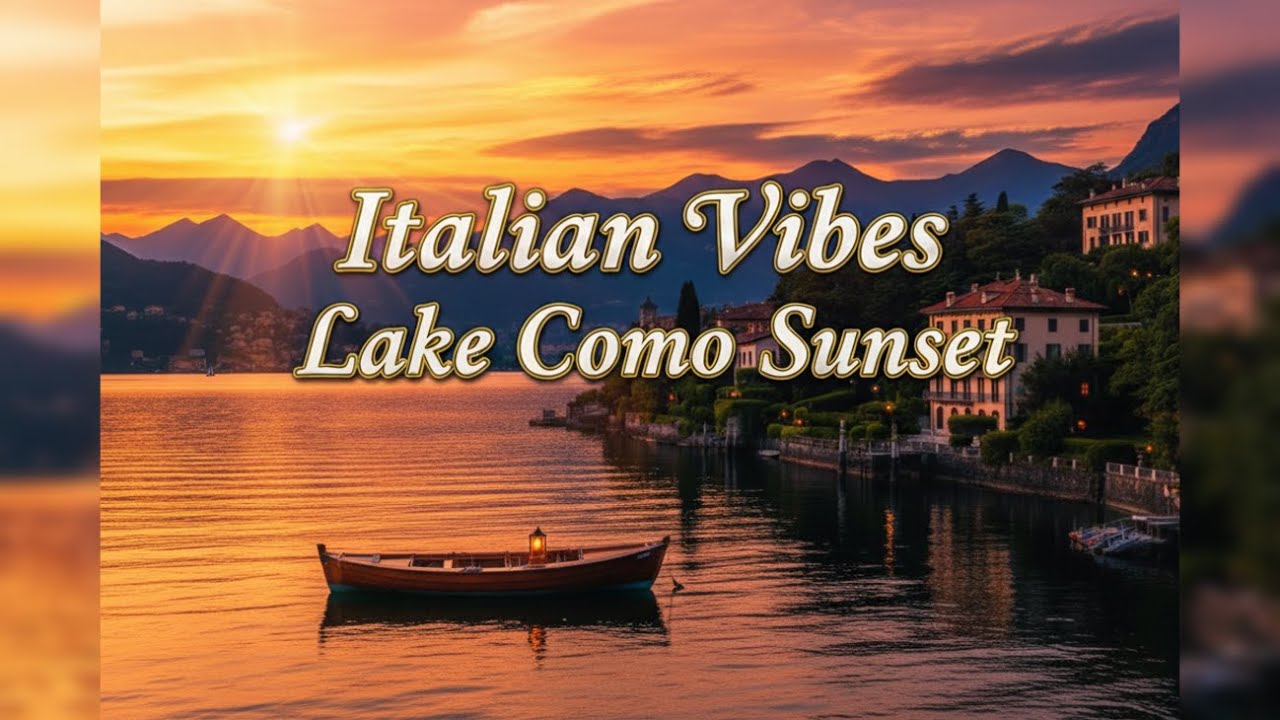 🌅 Relaxing Italian Guitar 🎶 | 1 Hour Mediterranean Sunset Music at Lake Como