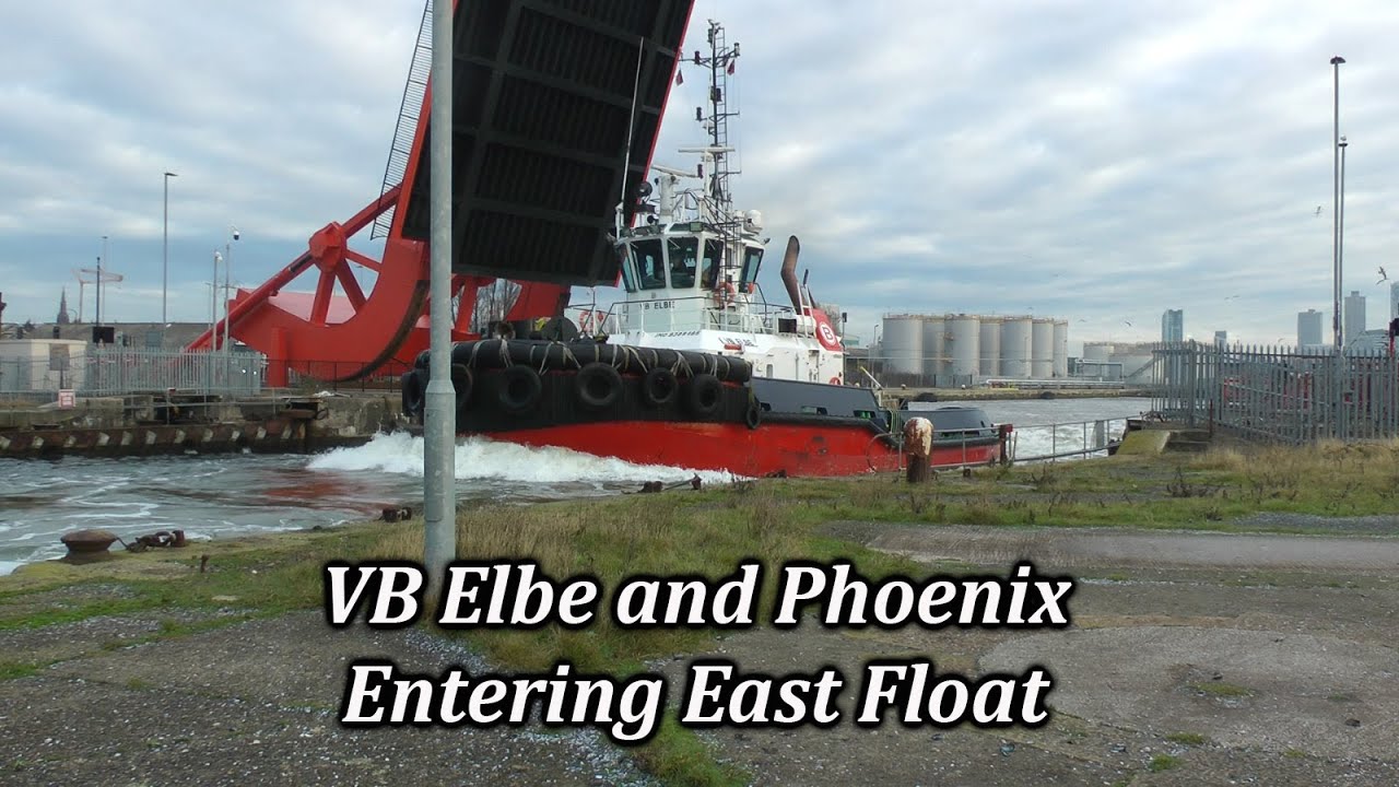 VB Elbe and Phoenix Going Through Tower Road Bridge Birkenhead