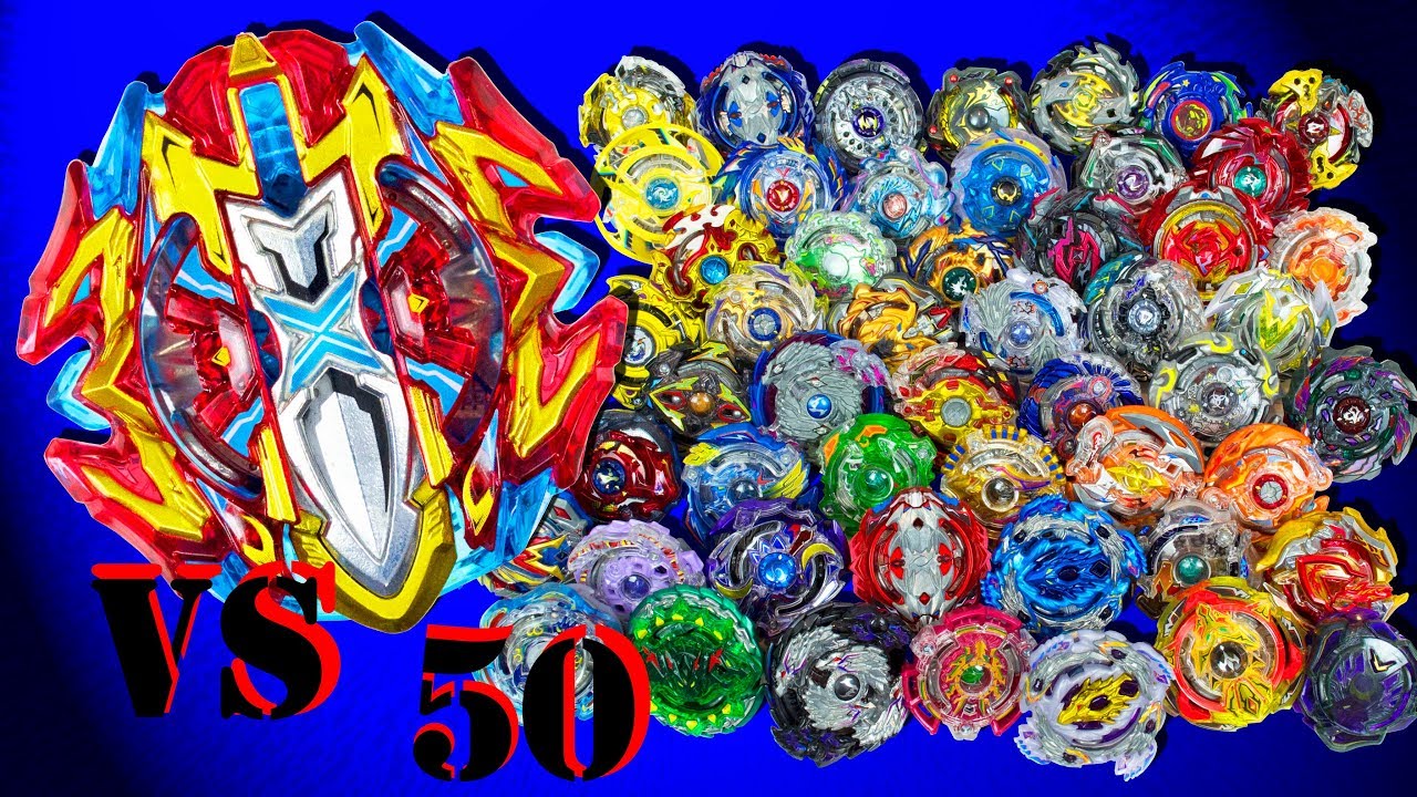 Beyblade Burst. Мега битва Бейблэйд Берст. Новый XCALIBUR против 50 волчков бейблейд бёрст.