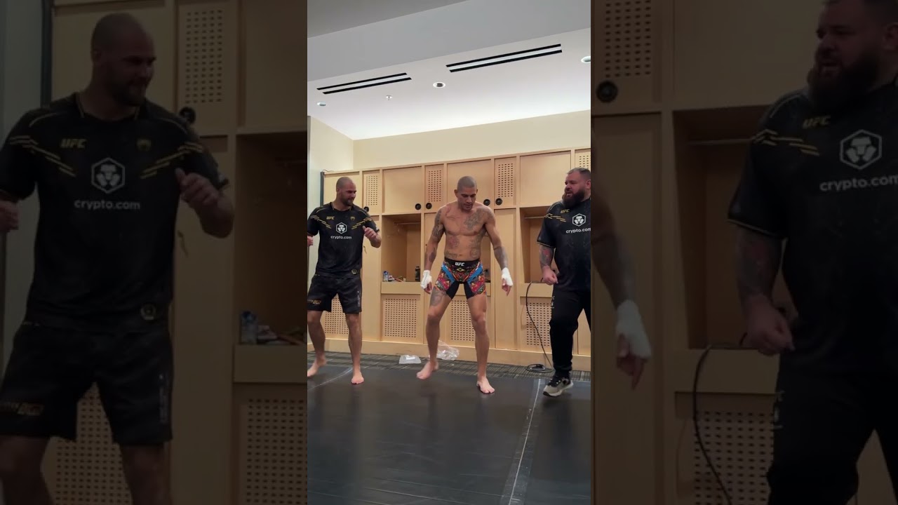 Alex Poatan Pereira and team with the Coolest Pre-fight warm up Dance! #Shorts #UFC303