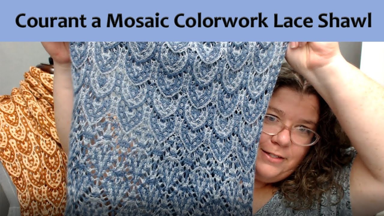 Courant a Mosaic Colorwork Estonian Lace Knitted Shawl Pattern