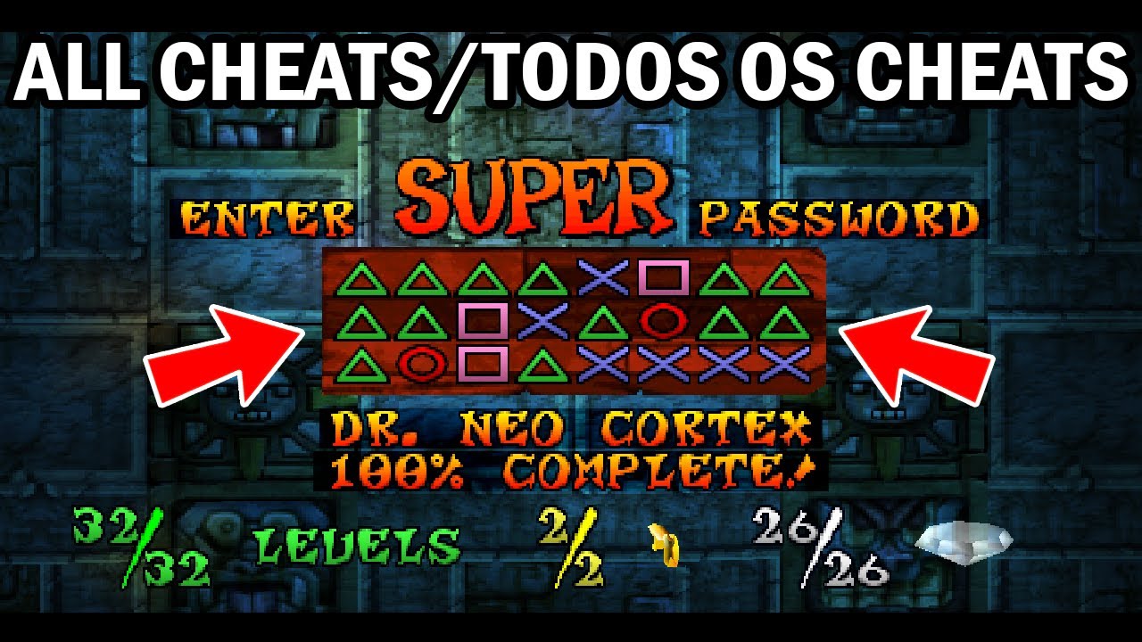 Crash Bandicoot [PS1] - All Cheats (Todos os Cheats)