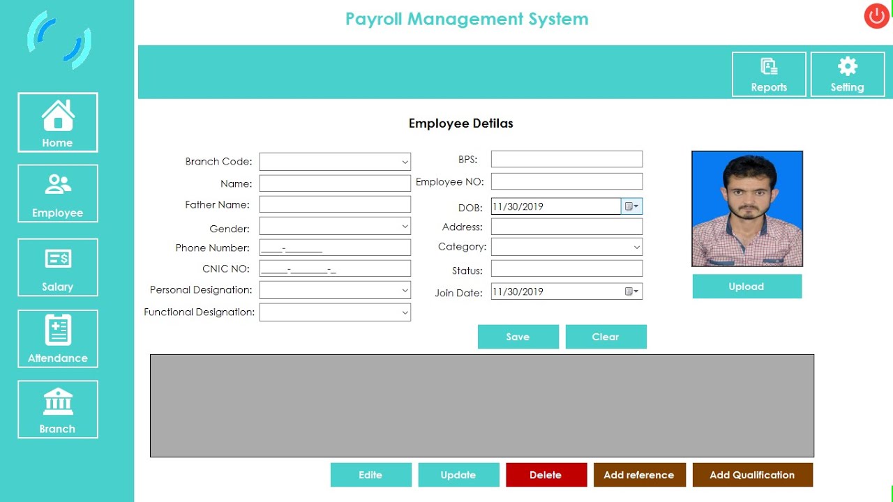 C# Login Form and Dashboard For Payroll Management System