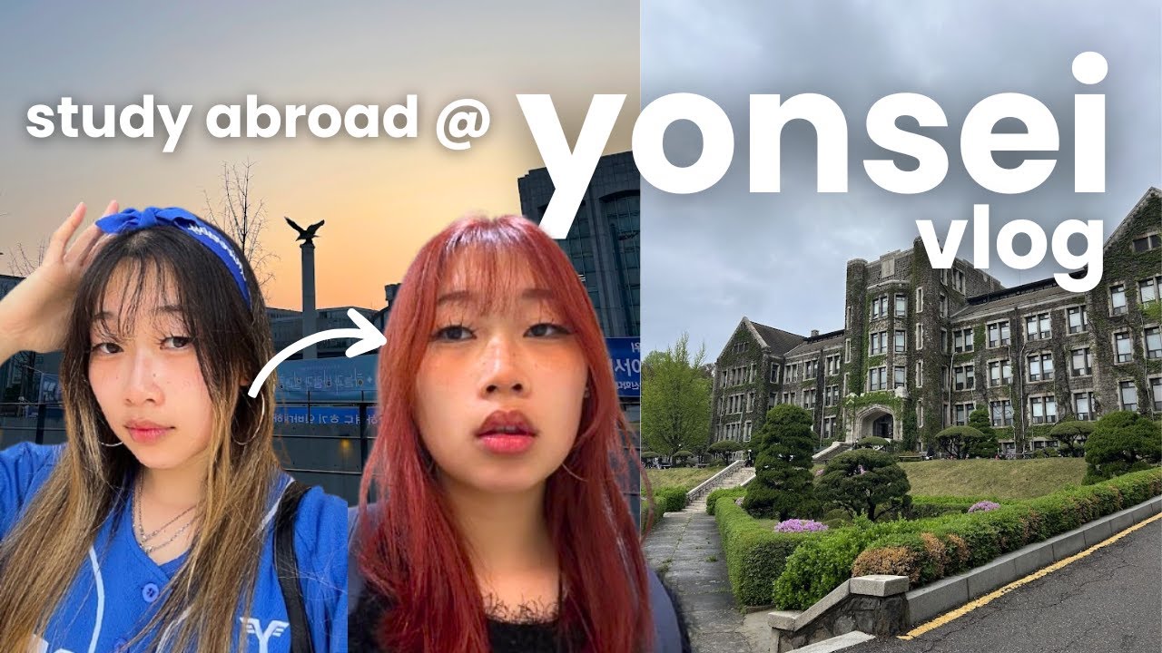 a week studying abroad @ YONSEI UNI 🌸🍰: hair transformation, cherry blossom szn, classes, shopping