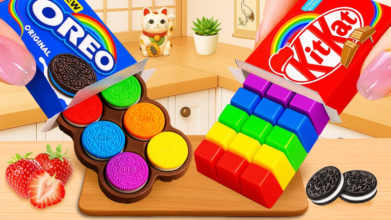 Rainbow Oreo & KitKat Chocolate 🍪🍫 | レインボーオレオとキットカット | Sweet Japan