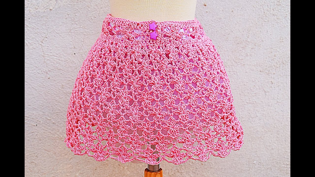 Falda de flores a crochet o ganchillo para niña muy facil y rapido #corchet #ganchillo