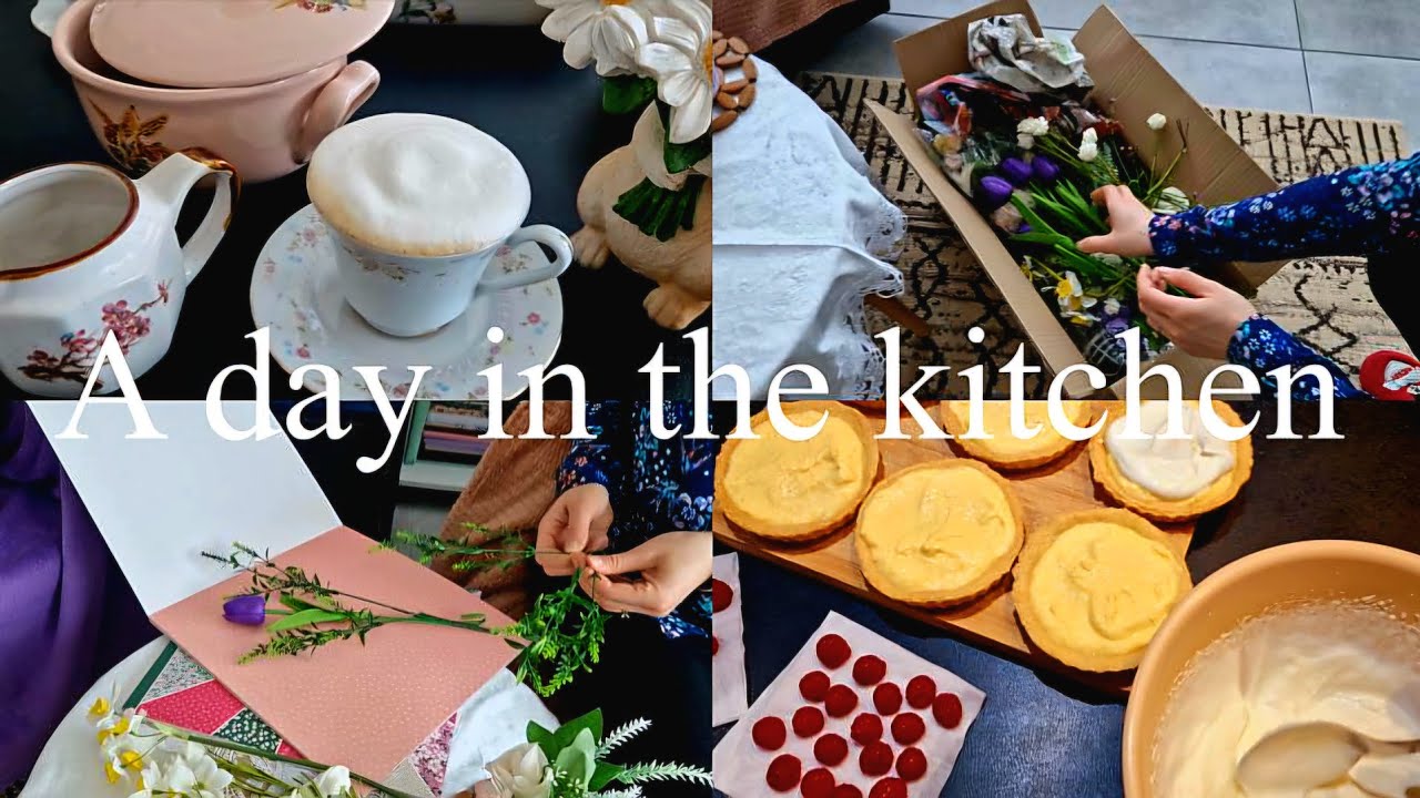 The art of slow living ☕️ Peaceful day at home 🏡 Decorating my kitchen 🥧 Making a raspberry tart