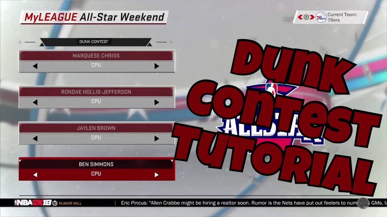 How To Do A Slam Dunk Contest in NBA 2K18 Tutorial | (Applies To All NBA 2K's)