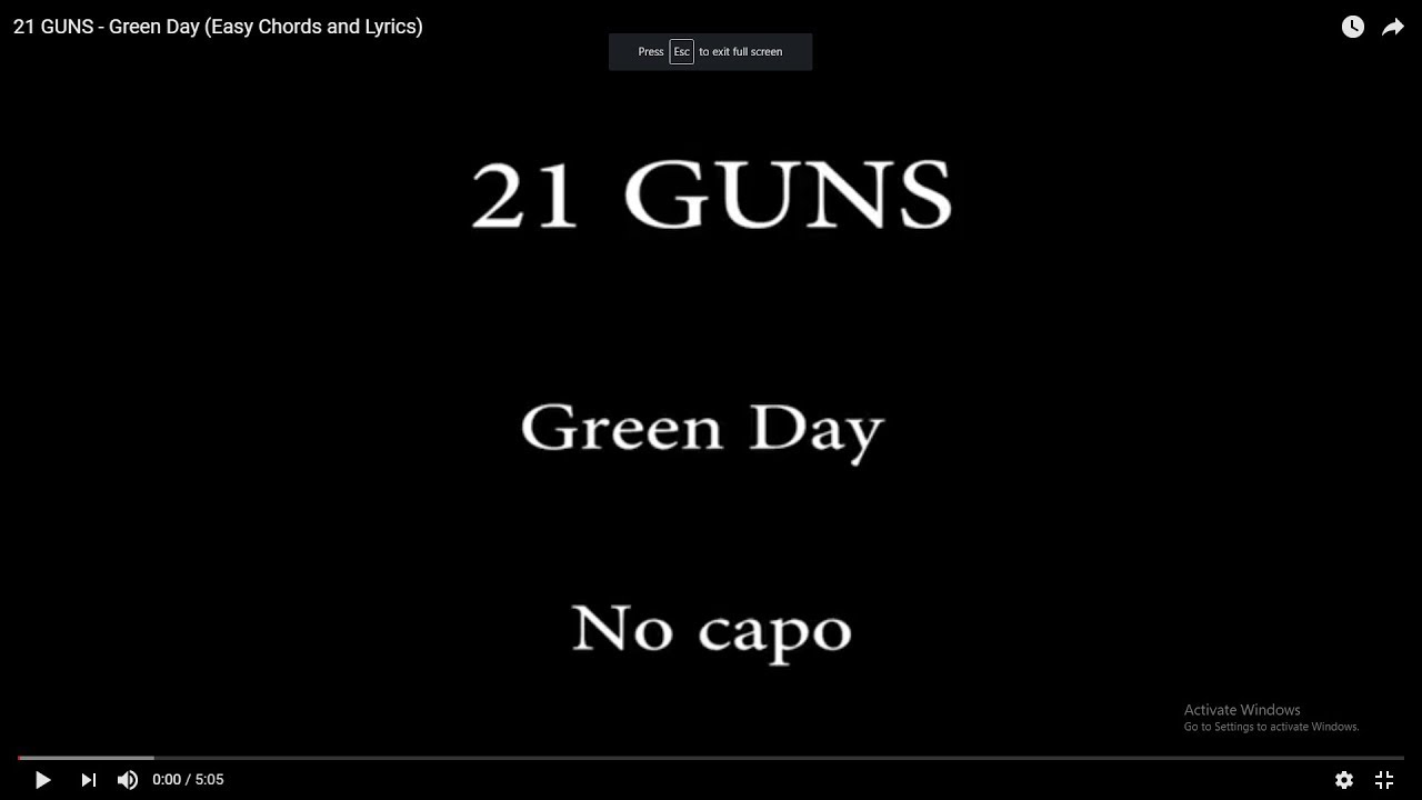 21 GUNS - Green Day (Easy Chords and Lyrics)