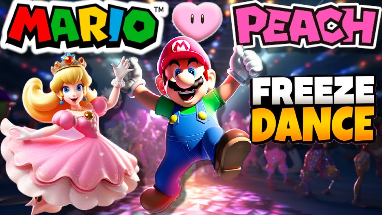 Super Mario Freeze Dance! 💘 Just Dance | GoNoodle | Brain Break | Dance Party