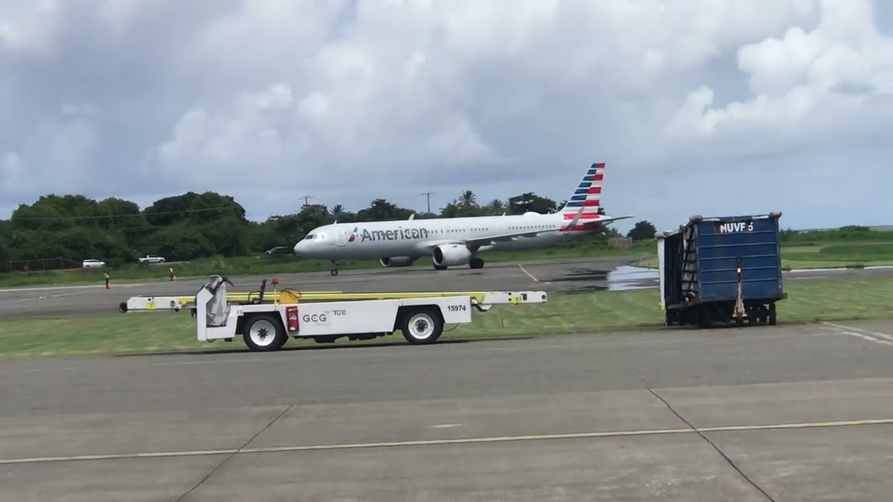 Olympic gold medalist Julien alfred landing in Saint lucia American Airlines