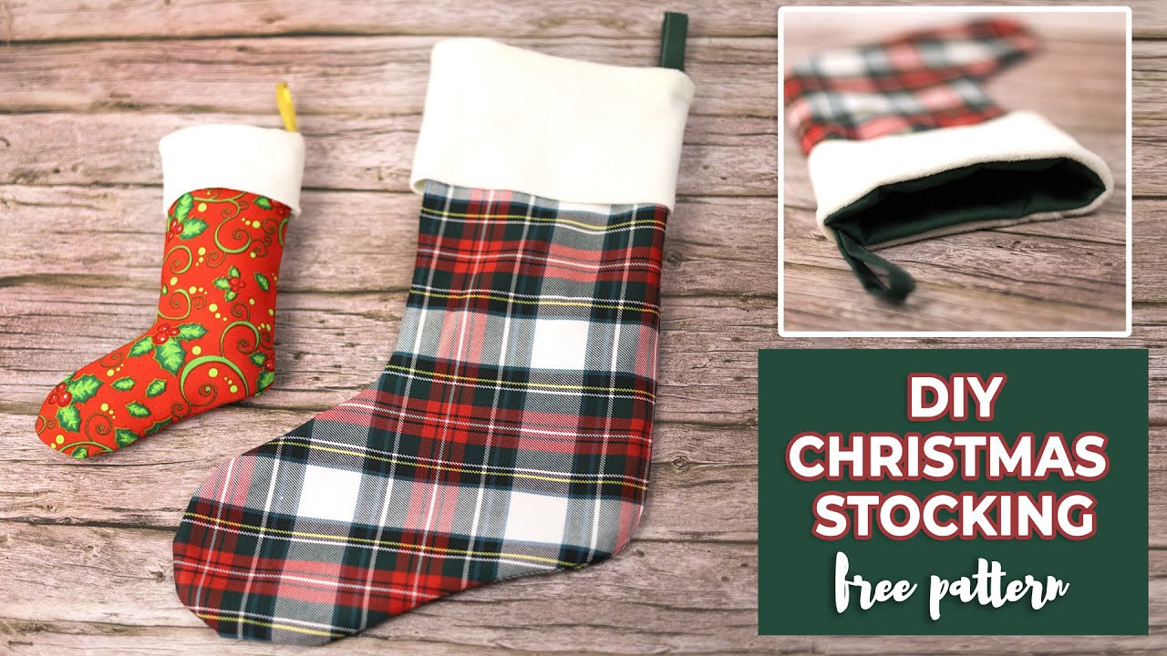 DIY Christmas Stocking with FREE sewing pattern - MINI and STANDARD Size