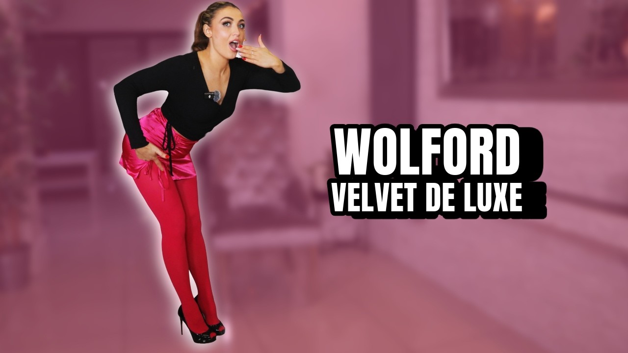 Блоссом примеряет розовые колготки Wolford... Velvet de Luxe 66
