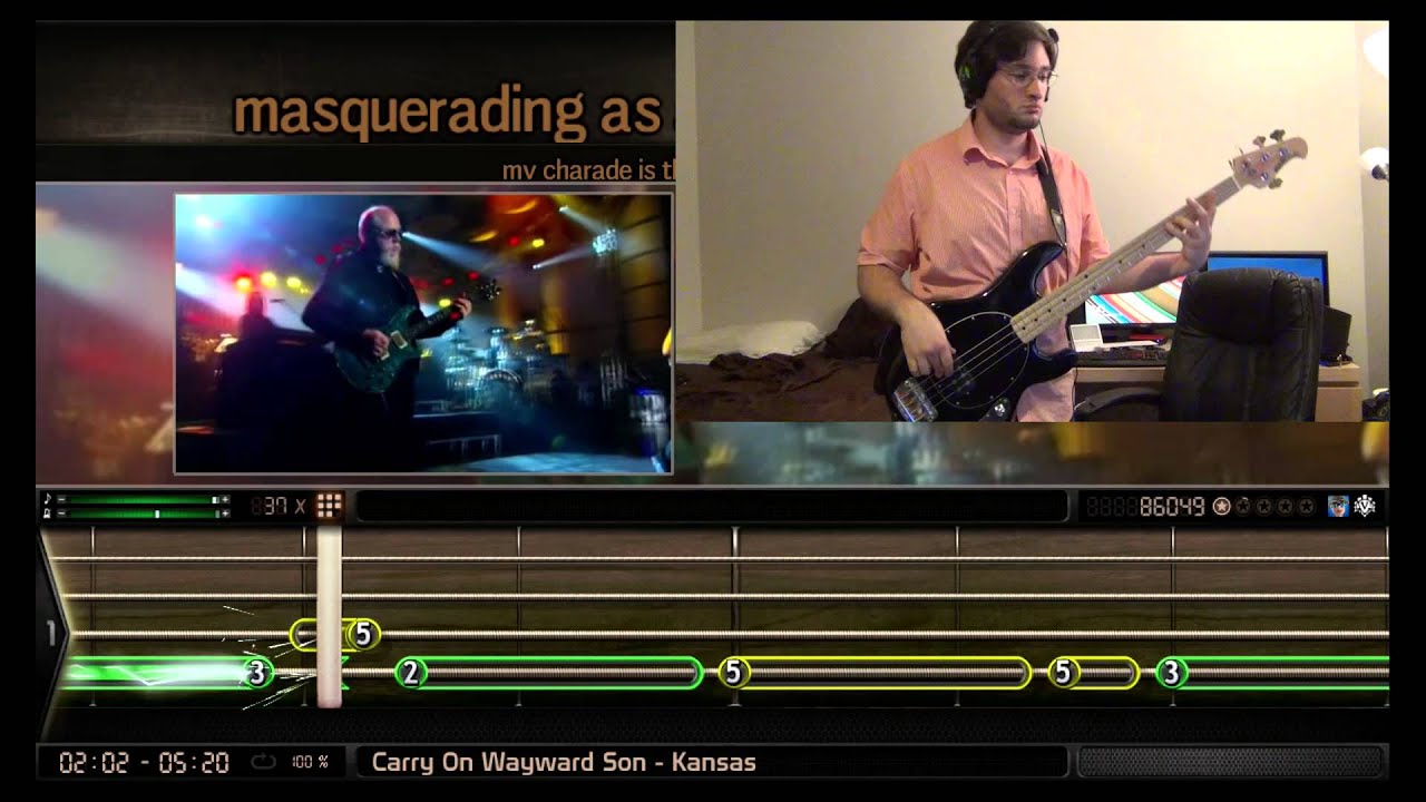 BandFuse Bass - Carry On My Wayward Son (1st Try: 95% REAL Difficulty)