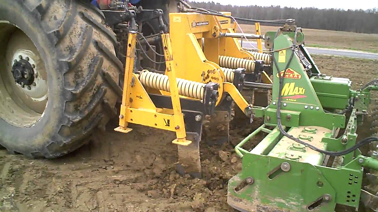 Agrisem Combiplow 38  + brona aktywna, kamienie