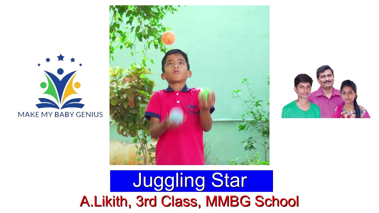 MMBG School || 3rd Class Student Likith Juggling with Three Balls