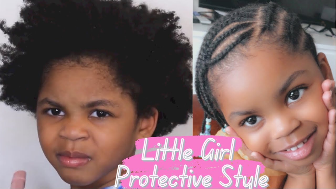 HOW I STYLE MY DAUGHTER'S NATURAL HAIR | LITTLE GIRL PROTECTIVE HAIRSTYLE | CORNROWS | PT. 2