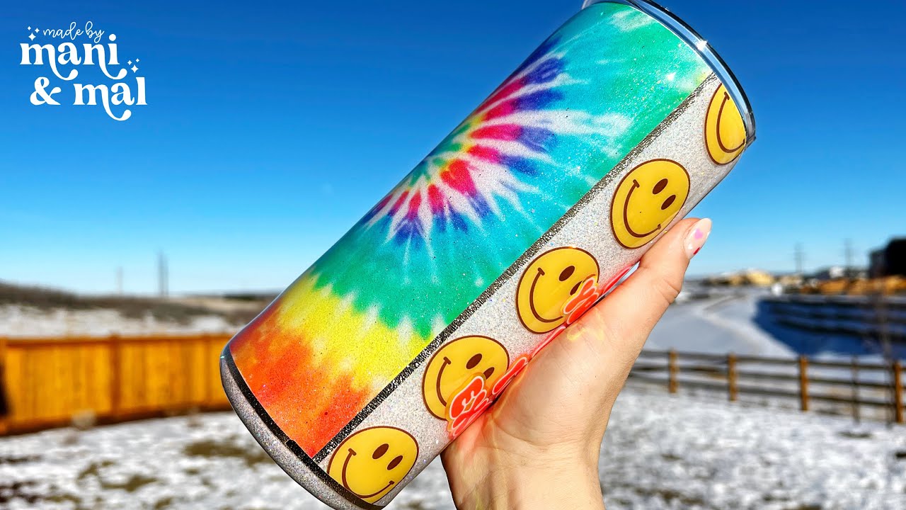Tie Dye & Smileys Split Tumbler Tutorial