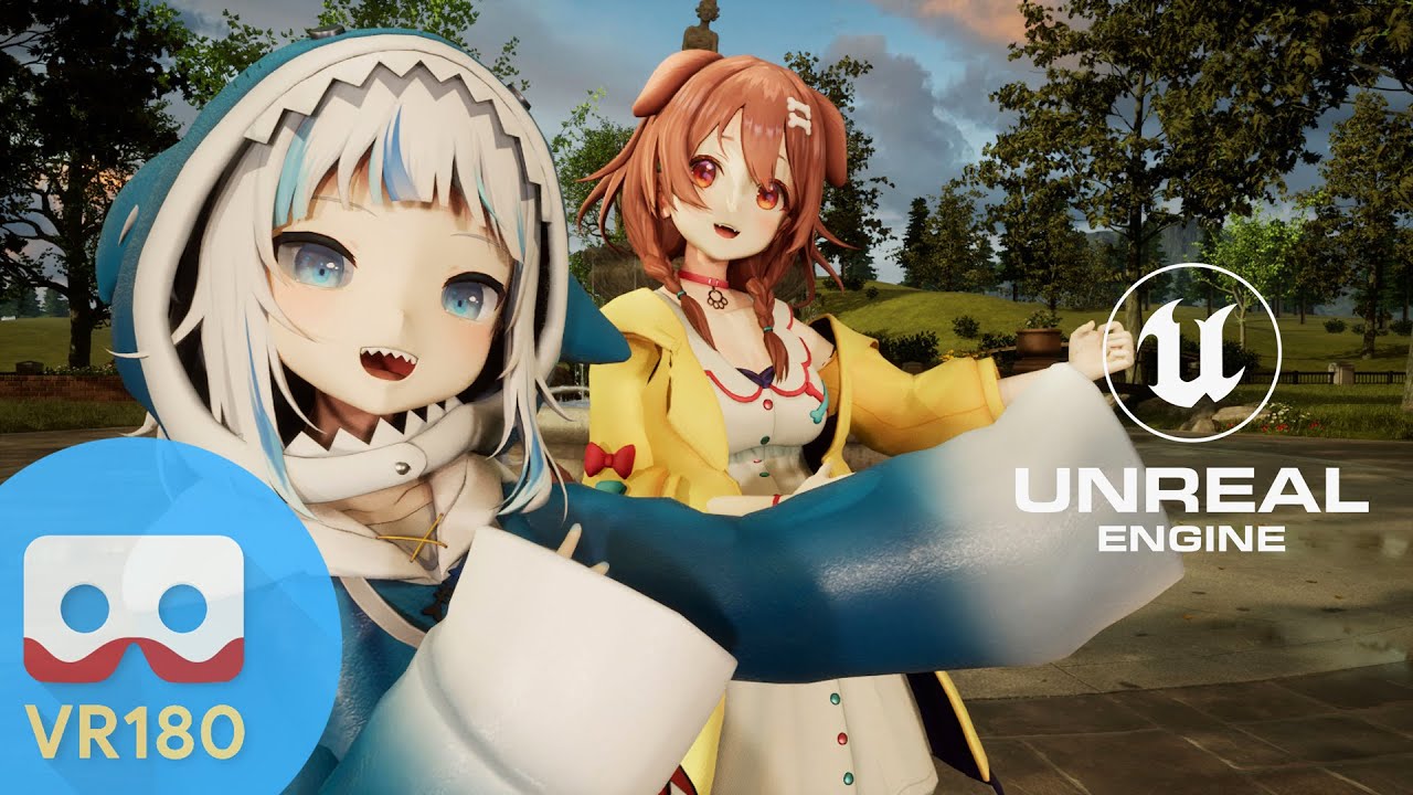 [MMD] [VR180] UE 5: Gawr Gura,Inugami Korone | ロキ\Roki [HimeHina Ver]