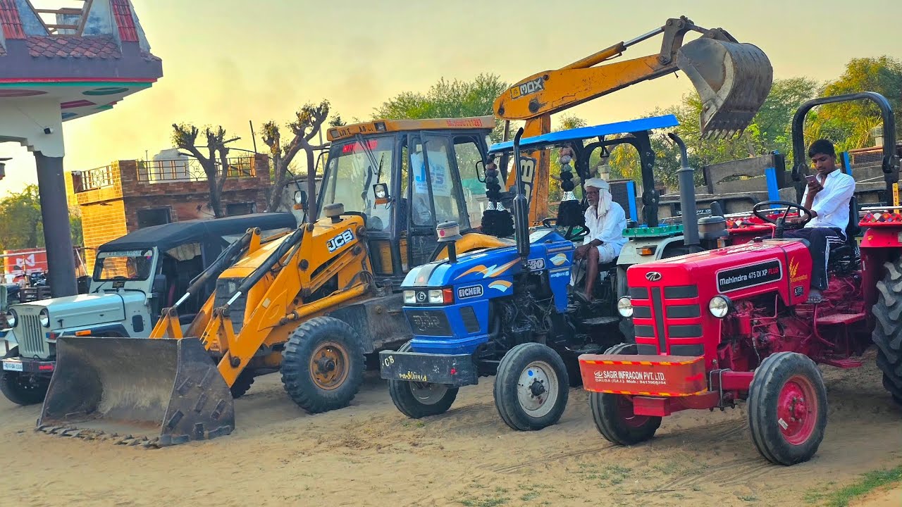 JCB 3dx Eco Machine Loading Mud in Trolly | Swaraj 855 Fe Stuck | Mahindra 575 | New Holland 3630