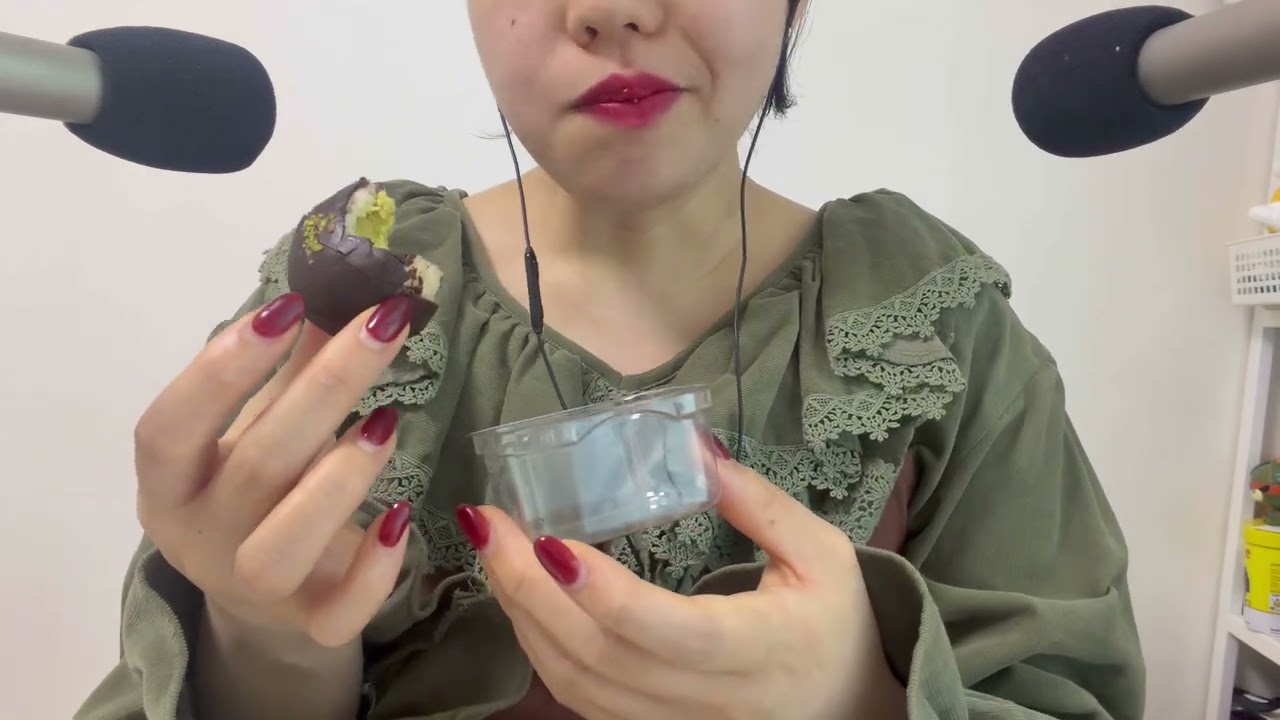 노토킹ASMR 버전 💚이마트24 초코카다이프모찌, 카페 두쫀쿠 이팅사운드🧆🤎