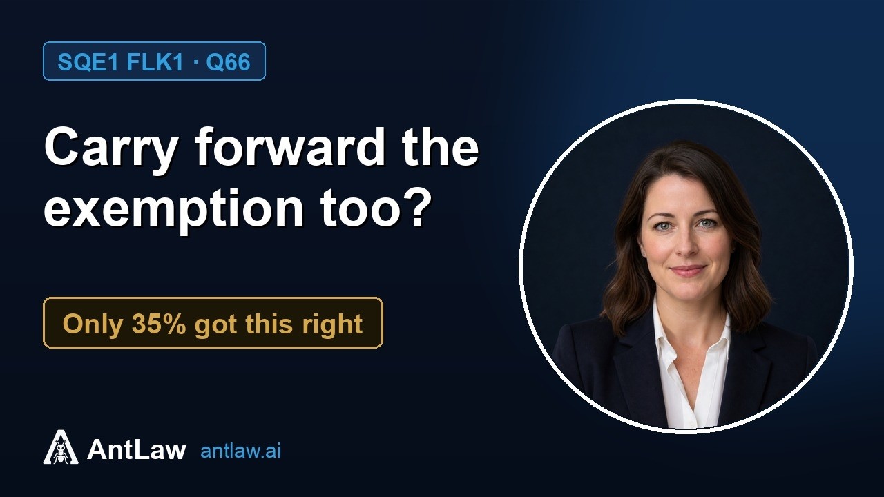 SQE1 FLK1 Q66: CGT: capital losses carry forward, annual exemption lost