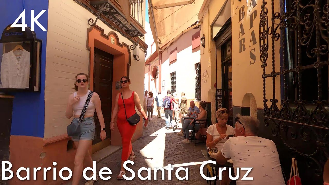 Barrio de Santa Cruz (Jewish Neighborhood) Walk - Seville Virtual Walking Tour 2022 4k
