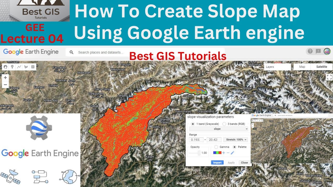 GEE #04 / Как создать карту уклонов с помощью Google Earth для новичков