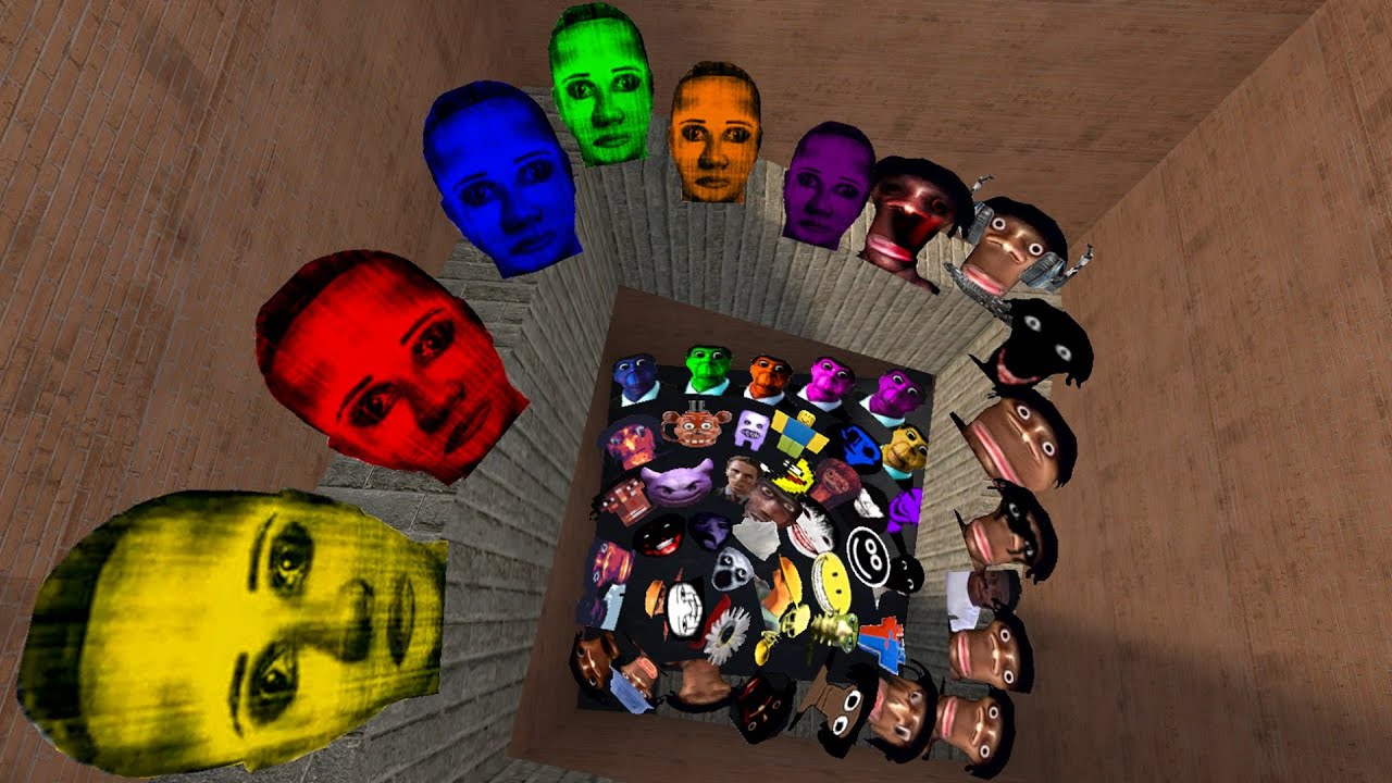 Selene Family, Juandale Pringle, Obunga Family, Nico's Nextbots in MAZE! Garry's Mod!