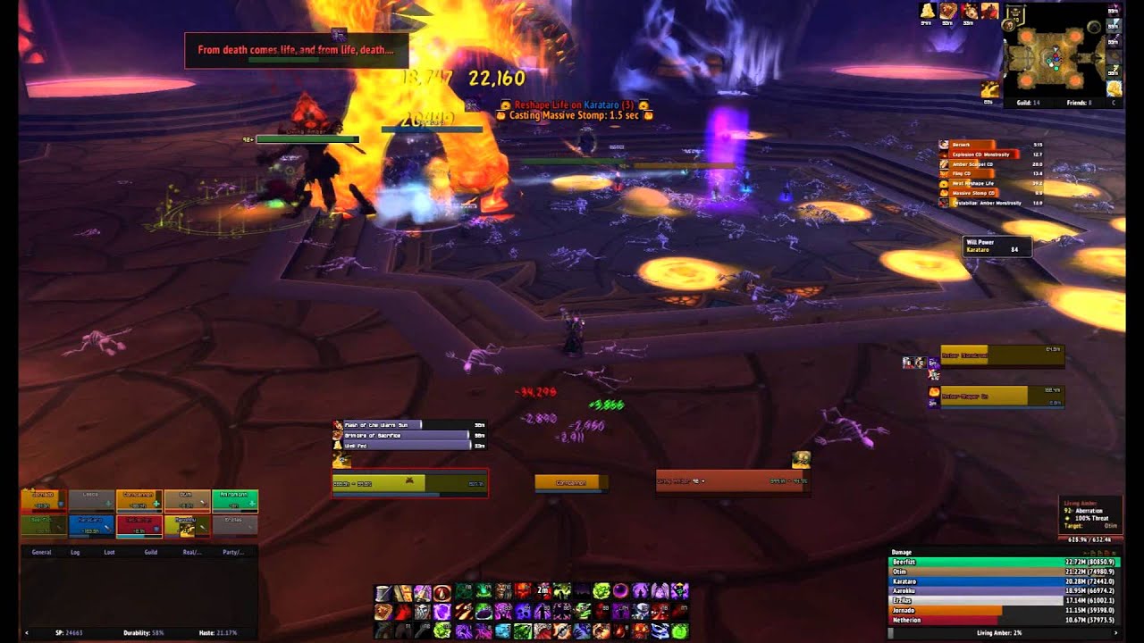 World Of Warcraft - Heart Of Fear: Amber-Shaper Un'sok 10 man Normal (Warlock Perspective)