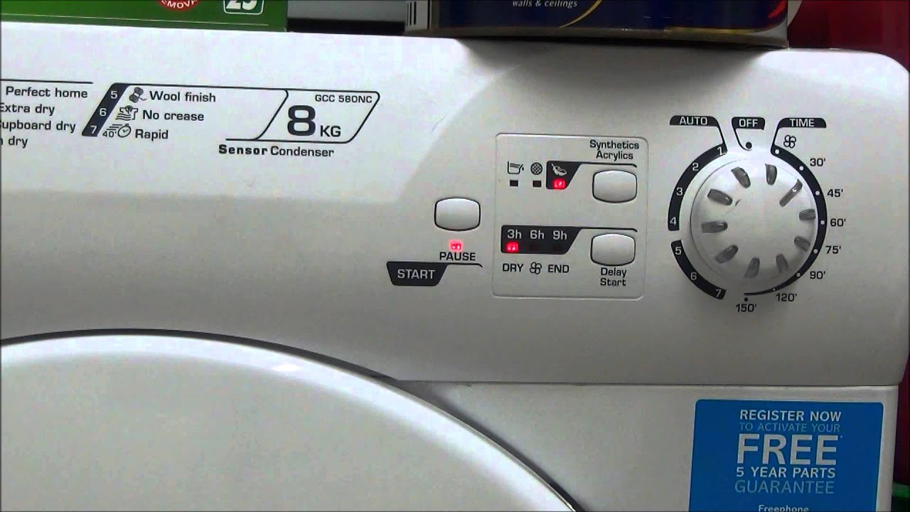 Candy GCC580NC Condenser Dryer : 30 minute timed drying (Full Cycle)