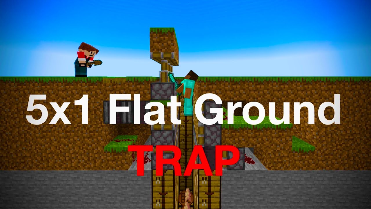 Minecraft Bedrock 5x1 Flatground Trap