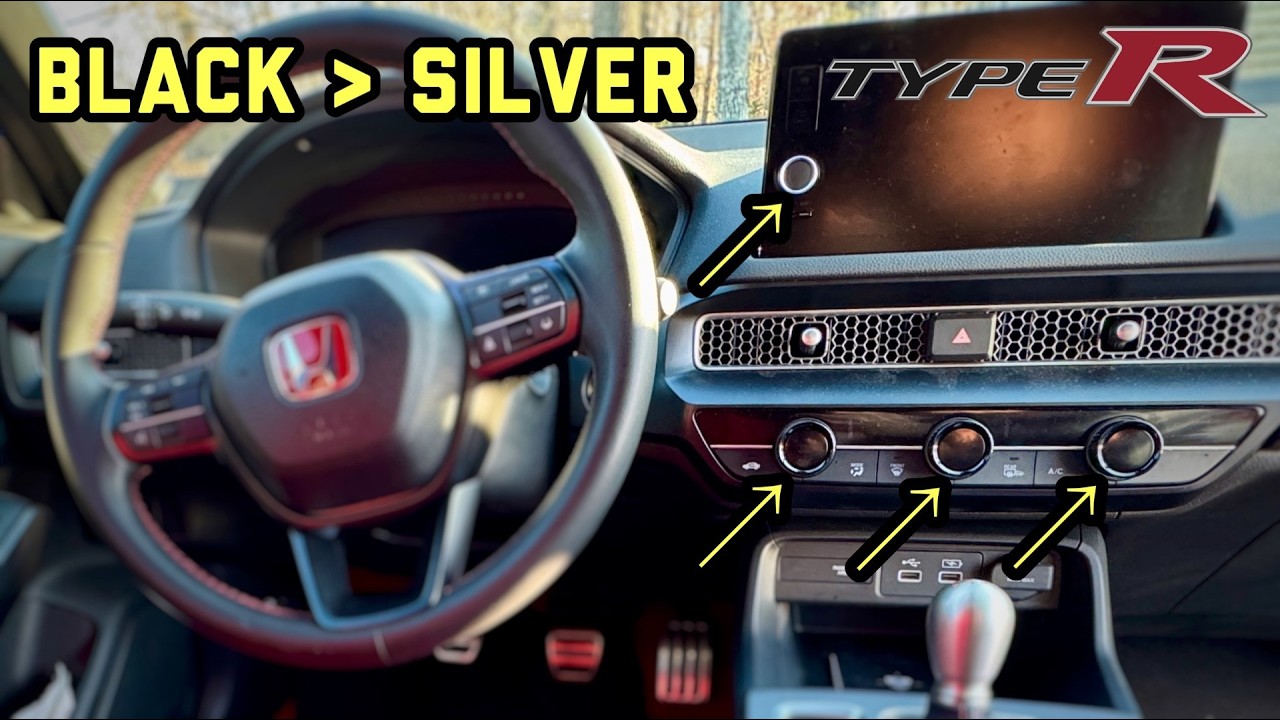 Honda Civic Type R FL5 - Black Climate Control + Radio Knob Conversion