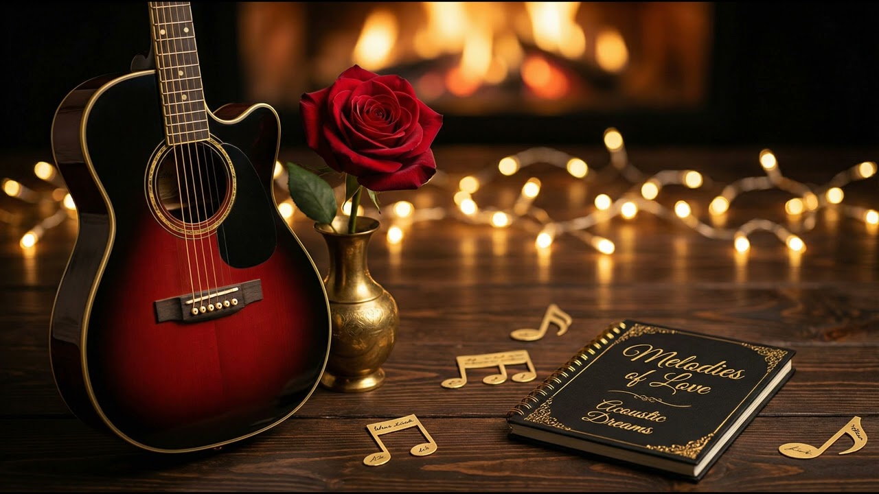 💖 Acoustic Love Songs by the Fireplace - 500 Romantic Guitar Ballads for Cozy Nights Together