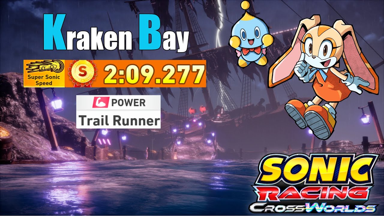 Sonic Racing Crossworlds -Kraken Bay S Rank - Power Car - Super Sonic Speed Time Trial