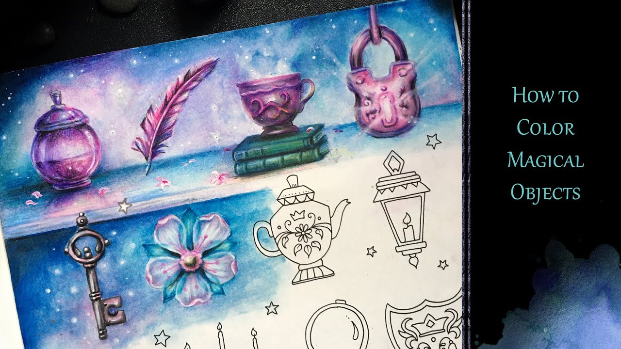 Coloring Magical Objects and Background I Ivy and the Inky Butterfly by Johanna Basford
