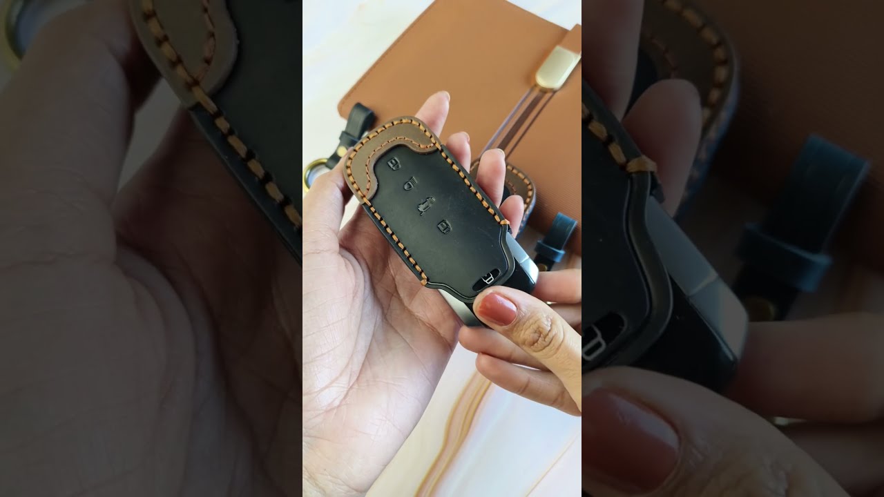 Keyzone dual leather key covers for Tata Curvv, Curvv EV smart key