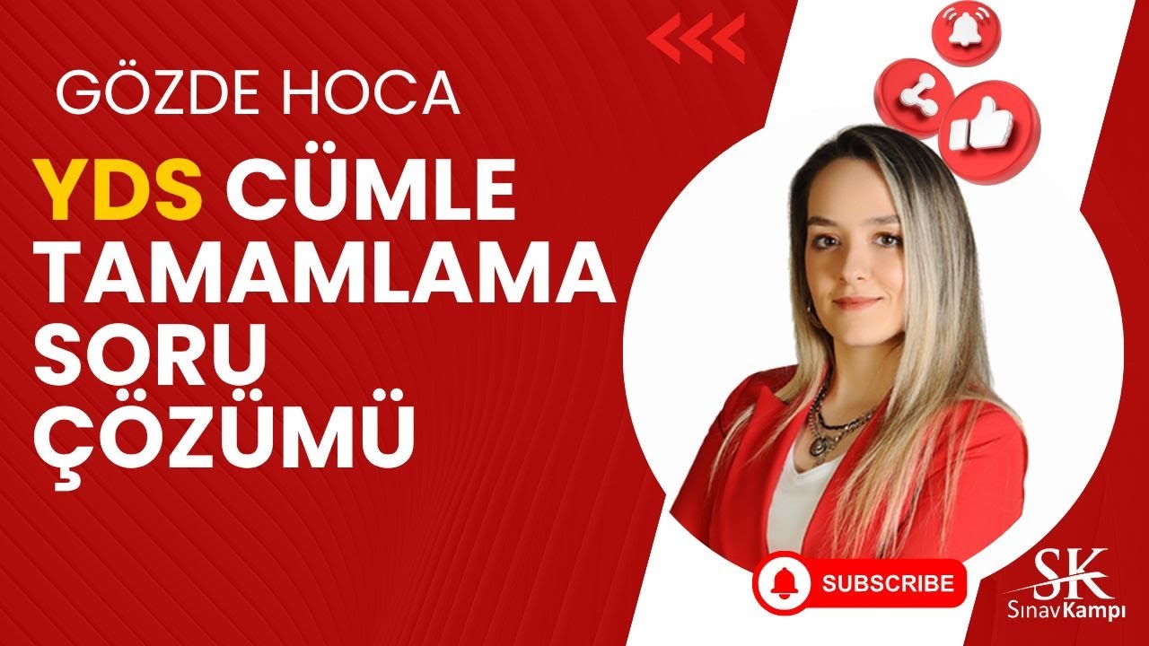 YDS CÜMLE TAMAMLAMA SORU ÇÖZÜMÜ | ONUR HOCA